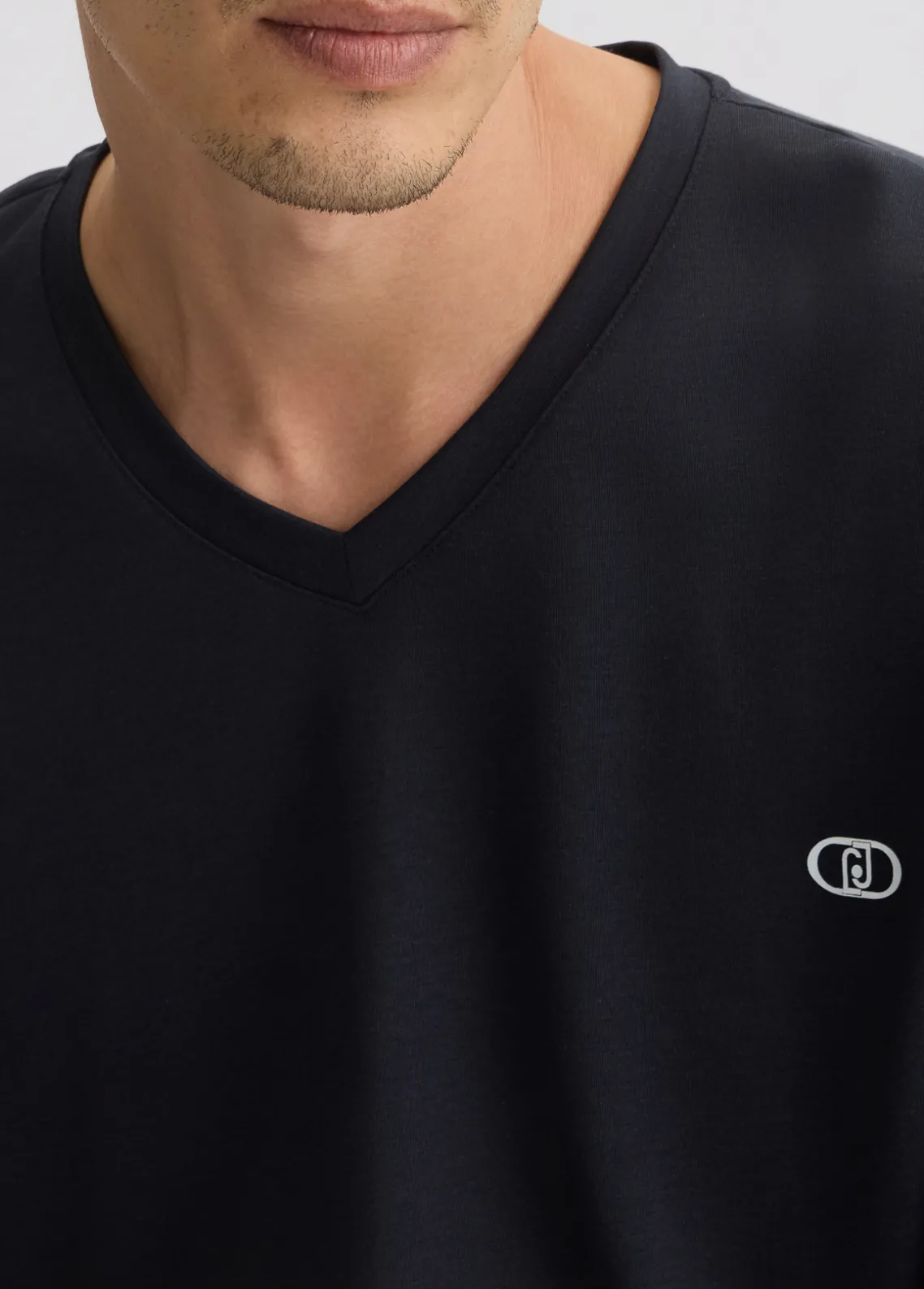 Liu Jo Camiseta de cuello en V-Hombre Polos Y Camisetas