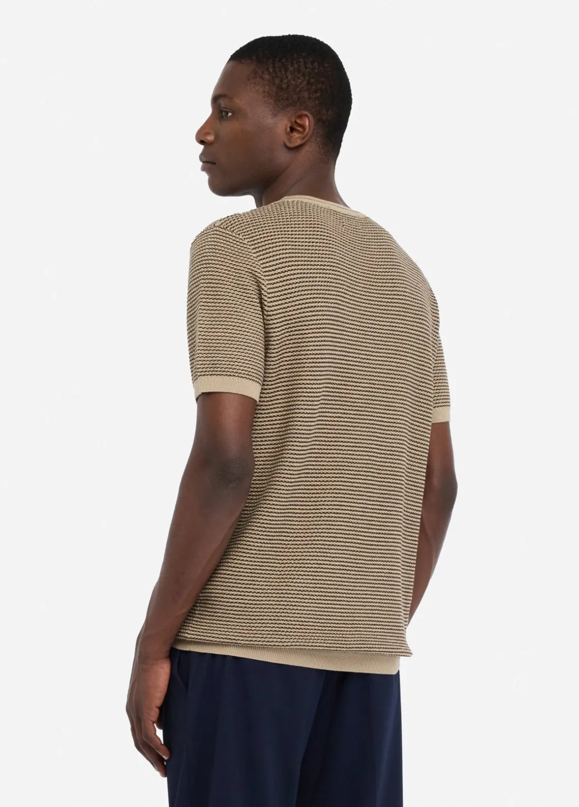 Liu Jo Camiseta de jacquard de algodón y seda-Hombre Jerséis Y Sudaderas