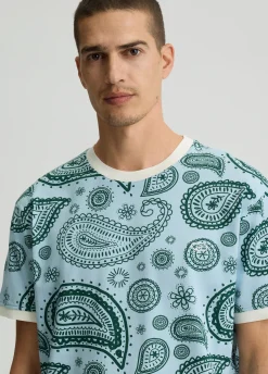 Liu Jo Camiseta de piqué de algodón estampado-Hombre Polos Y Camisetas