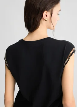 Liu Jo Camiseta de punto con abalorios-Mujer Camisetas Y Tops