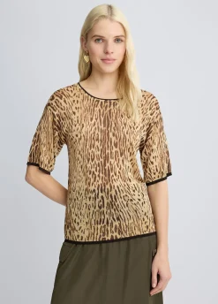 Liu Jo Camiseta de punto con estampado animal-Mujer Cárdigans Y Jerséis