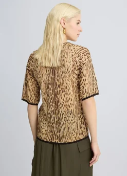 Liu Jo Camiseta de punto con estampado animal-Mujer Cárdigans Y Jerséis