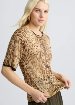 Liu Jo Camiseta de punto con estampado animal-Mujer Cárdigans Y Jerséis