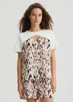Liu Jo Camiseta de raso estampado-Mujer Ropa Deportiva|Camisetas Y Tops