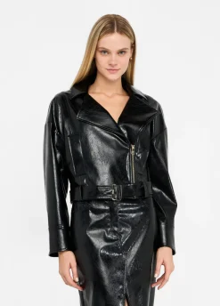 Liu Jo Cazadora motera brillante-Mujer Chaquetas