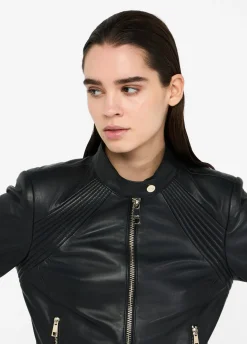 Liu Jo Cazadora motera de piel-Mujer Chaquetas