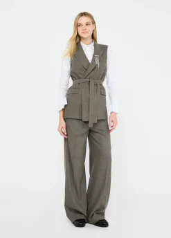 Liu Jo Chaleco chevron con cinturón-Mujer Chaquetas