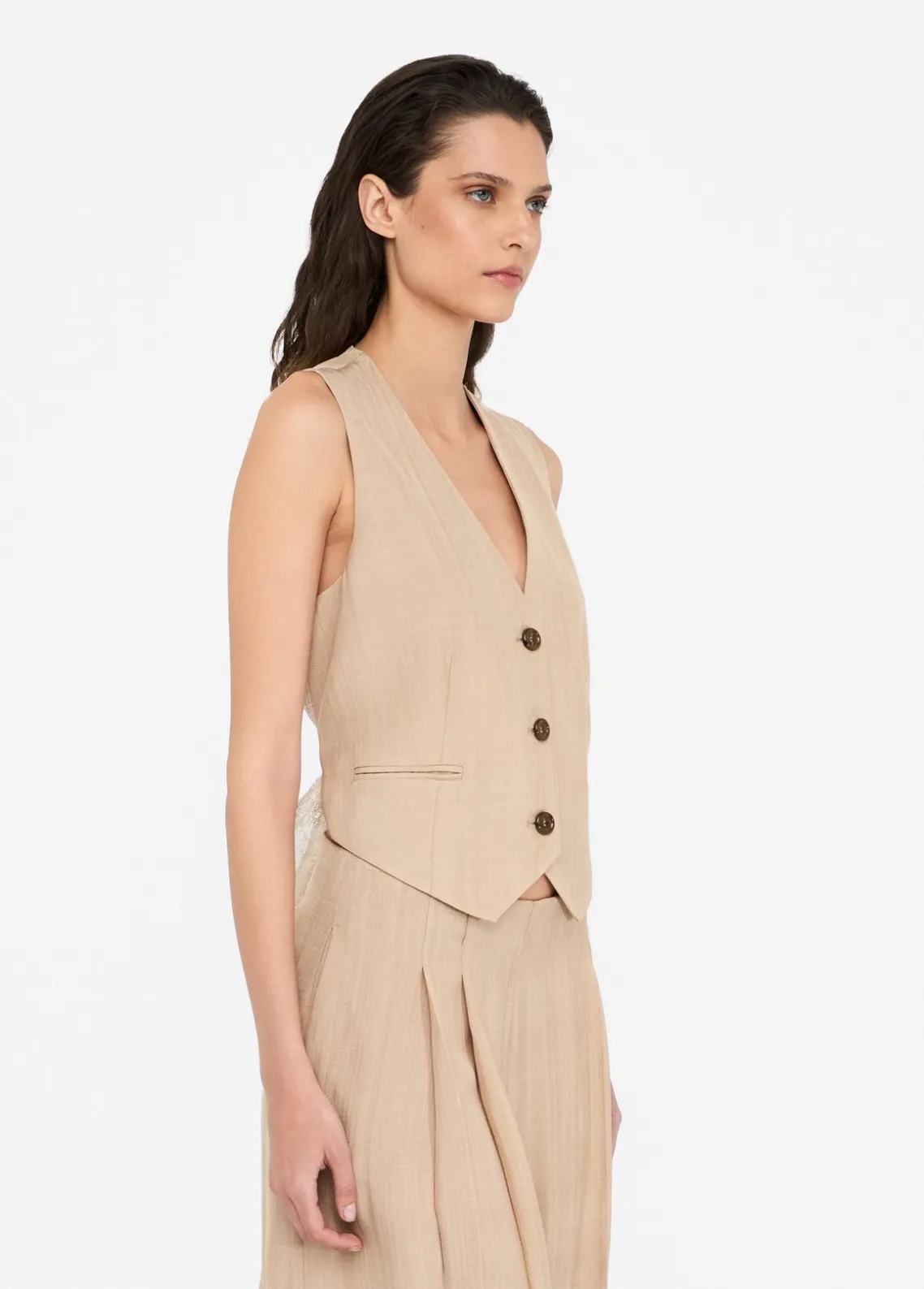 Liu Jo Chaleco con detalle de encaje-Mujer Chaquetas|Tailleur