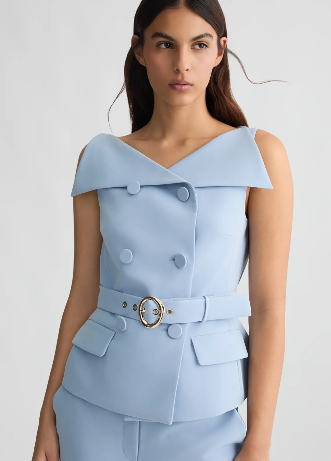 Liu Jo Chaleco de doble botonadura con cinturón-Mujer Chaquetas|Tailleur