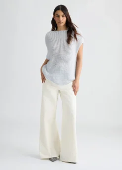 Liu Jo Chaleco de mohair con lentejuelas-Mujer Cárdigans Y Jerséis