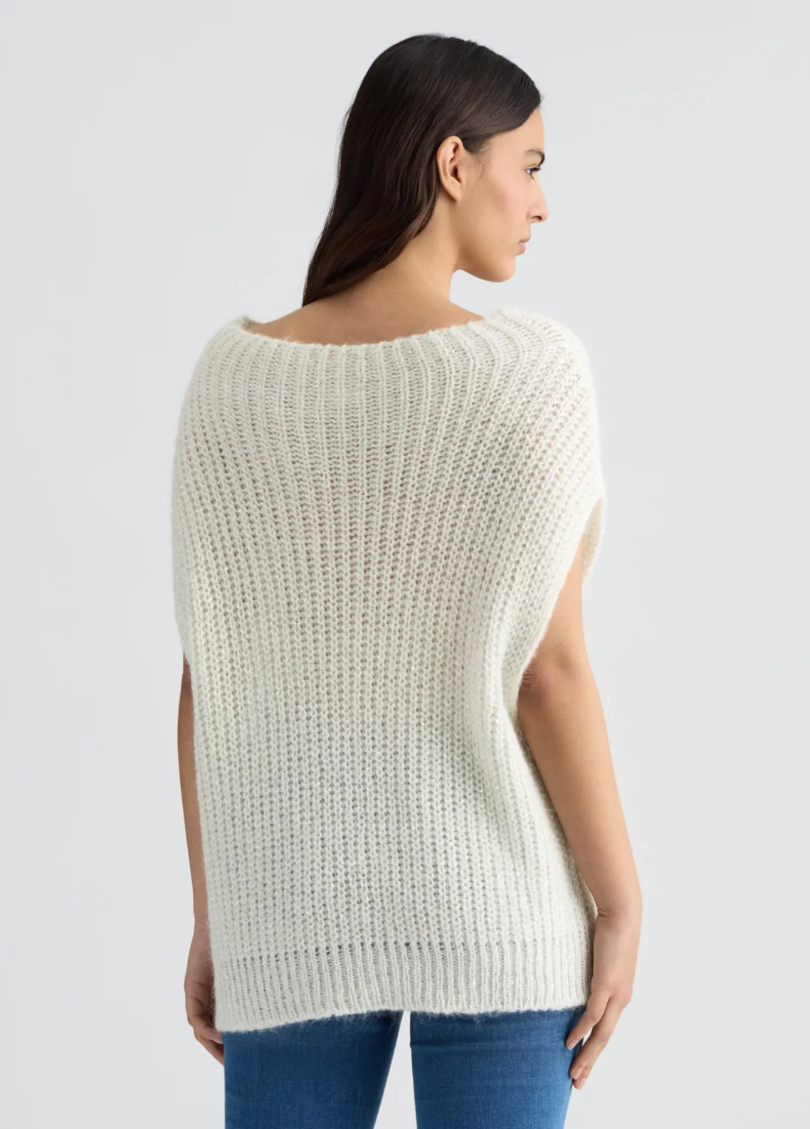 Liu Jo Chaleco de mohair con lentejuelas-Mujer Cárdigans Y Jerséis