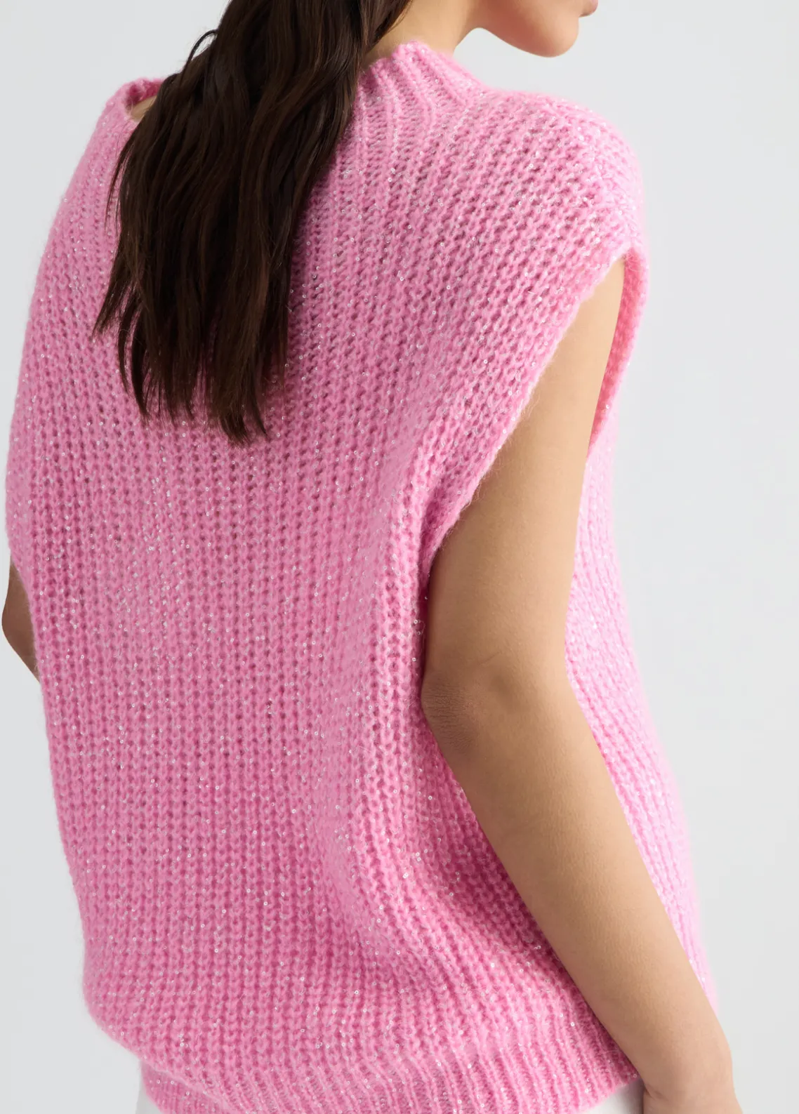 Liu Jo Chaleco de mohair con lentejuelas-Mujer Cárdigans Y Jerséis