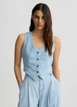Liu Jo Chaleco vaquero de raya diplomática-Mujer Chaquetas|Tailleur