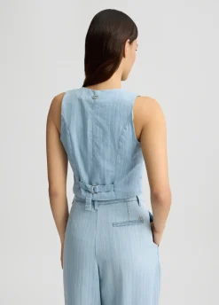Liu Jo Chaleco vaquero de raya diplomática-Mujer Chaquetas|Tailleur