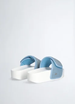 Liu Jo Chanclas de denim con plataforma y strass-Mujer Mocasines