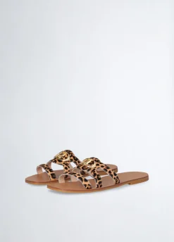 Liu Jo Chanclas planas de piel de potro-Mujer Mocasines|Sandalias