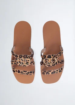 Liu Jo Chanclas planas de piel de potro-Mujer Mocasines|Sandalias