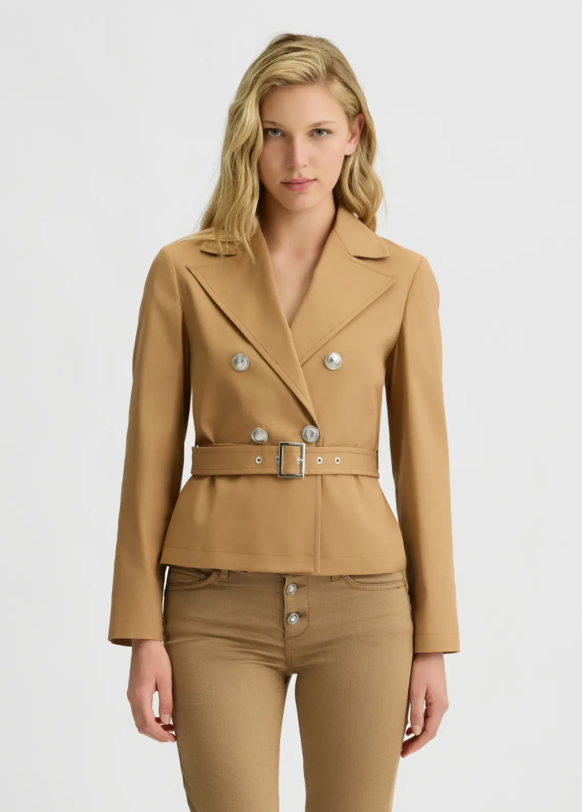 Liu Jo Chaqueta de algodón con cinturón-Mujer Abrigos Y Chalecos