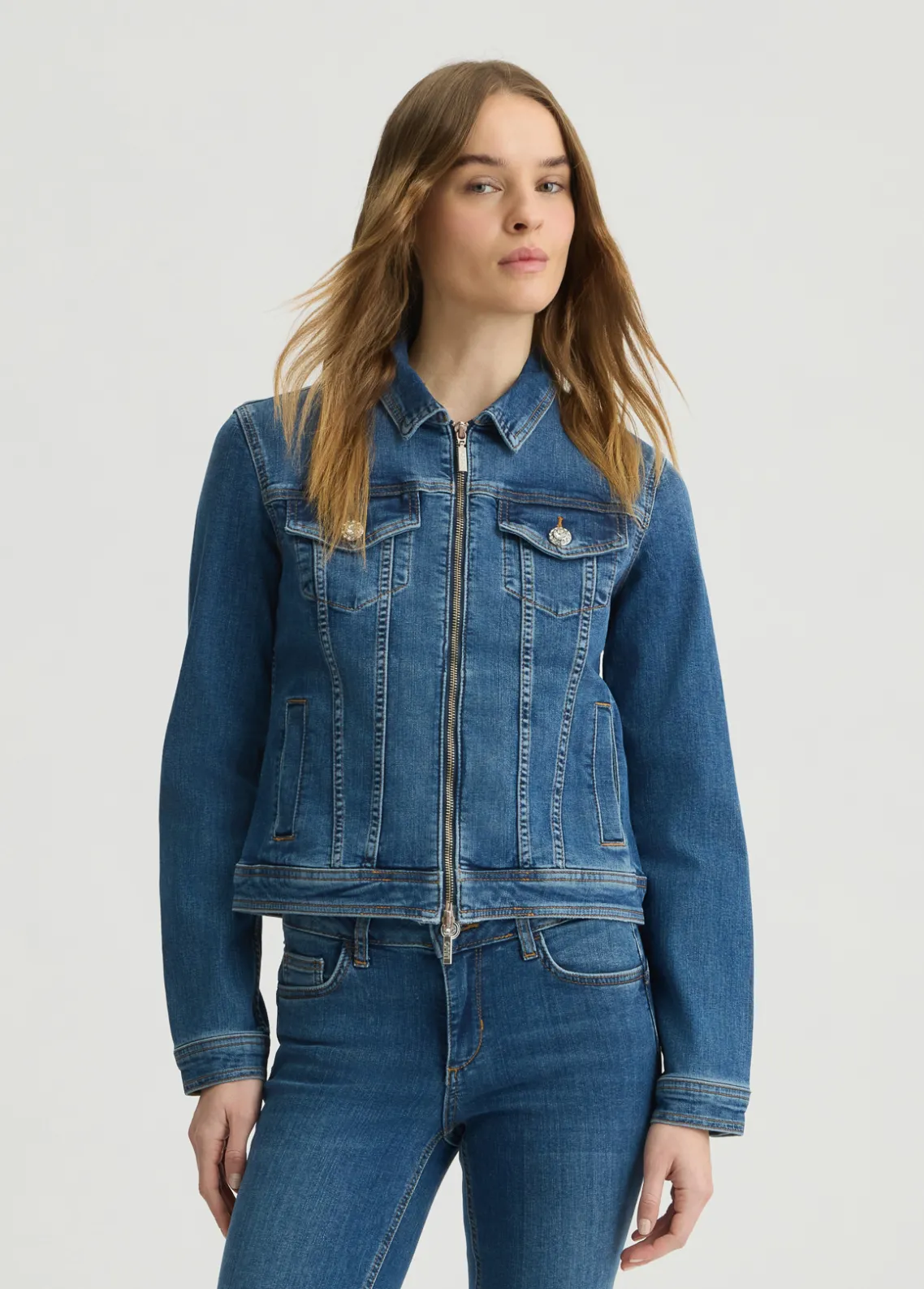 Liu Jo Chaqueta de denim con cremallera-Mujer Abrigos Y Chalecos|Chaquetas