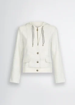 Liu Jo Chaqueta de tejido bouclé con capucha-Mujer Ropa Deportiva|Chaquetas