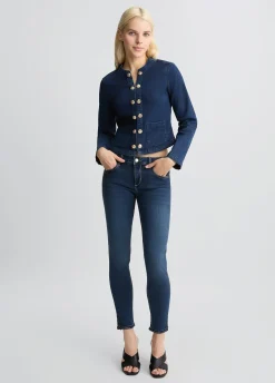 Liu Jo Chaqueta vaquera con cadena decorativa-Mujer Chaquetas