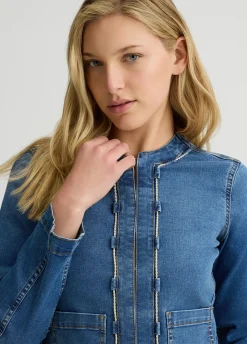 Liu Jo Chaqueta vaquera con cadena decorativa-Mujer Chaquetas