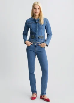 Liu Jo Chaqueta vaquera con strass-Mujer Chaquetas