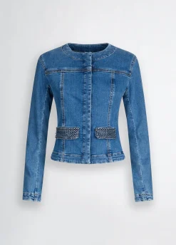 Liu Jo Chaqueta vaquera con strass-Mujer Chaquetas