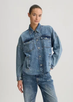 Liu Jo Chaqueta vaquera con strass-Mujer Chaquetas