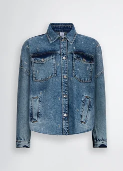 Liu Jo Chaqueta vaquera con strass-Mujer Chaquetas