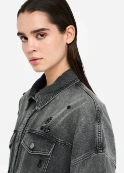Liu Jo Chaqueta vaquera con strass-Mujer Chaquetas