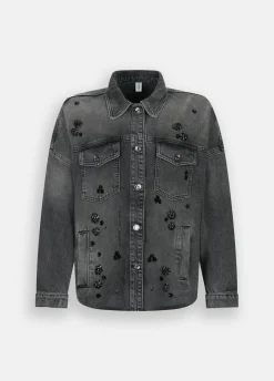 Liu Jo Chaqueta vaquera con strass-Mujer Chaquetas