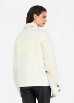Liu Jo Chaquetón de lana con flecos-Mujer Abrigos Y Chalecos
