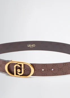 Liu Jo Cinturón de piel con logotipo-Mujer Cinturones