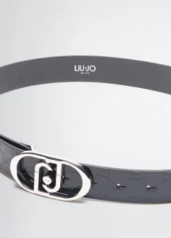 Liu Jo Cinturón de piel con logotipo-Mujer Cinturones