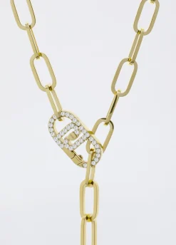 Liu Jo Collar con monograma con brillantitos-Mujer Joyas