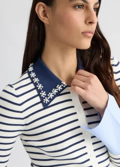 Liu Jo Cárdigan a rayas con cuello-Mujer Cárdigans Y Jerséis