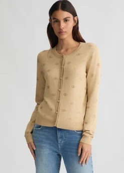 Liu Jo Cárdigan con logotipo y strass-Mujer Cárdigans Y Jerséis