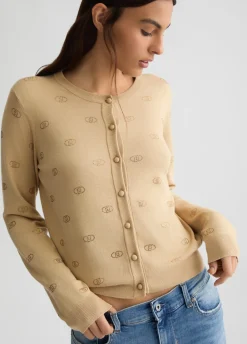 Liu Jo Cárdigan con logotipo y strass-Mujer Cárdigans Y Jerséis