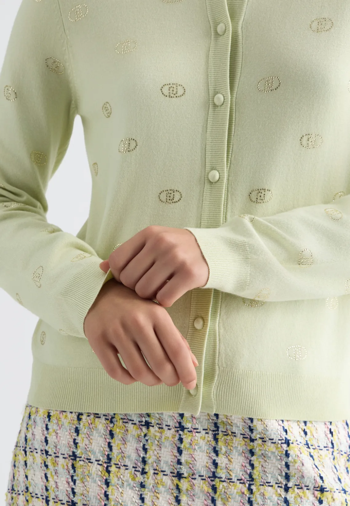 Liu Jo Cárdigan con logotipo y strass-Mujer Cárdigans Y Jerséis