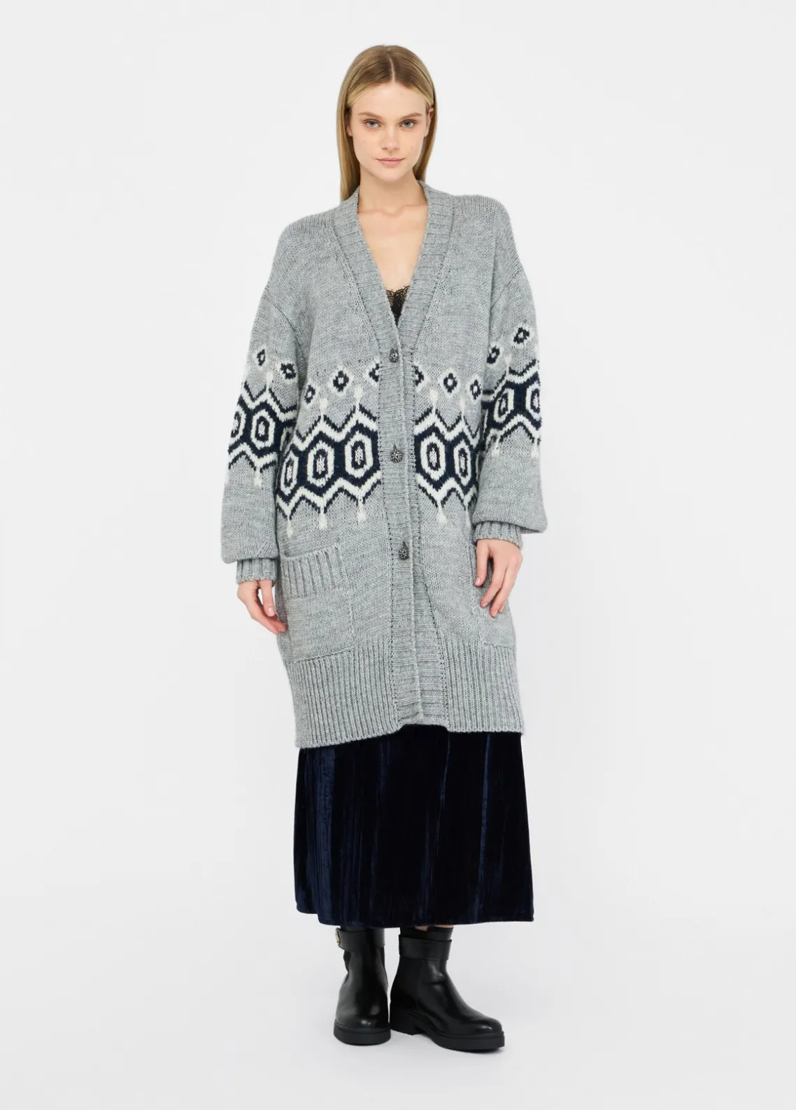 Liu Jo Cárdigan de jacquard de alpaca y lana-Mujer Cárdigans Y Jerséis