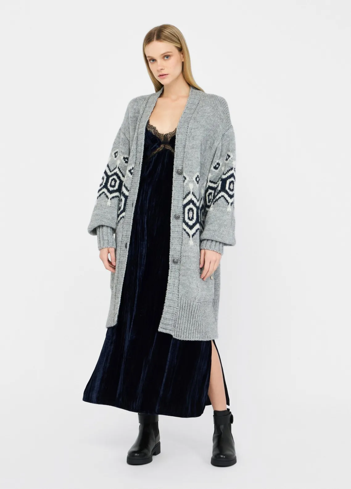 Liu Jo Cárdigan de jacquard de alpaca y lana-Mujer Cárdigans Y Jerséis