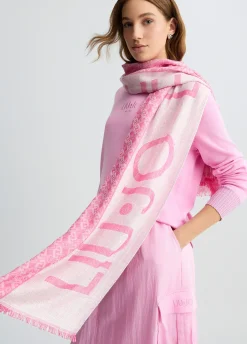 Liu Jo Estola con logotipo jacquard-Mujer Bufandas Y Pañuelos