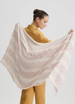 Liu Jo Estola de jacquard con monograma color melocotón-Mujer Bufandas Y Pañuelos