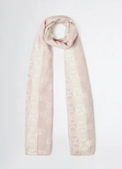 Liu Jo Estola de jacquard con monograma color melocotón-Mujer Bufandas Y Pañuelos