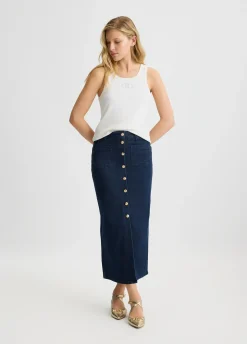 Liu Jo Falda de denim con botones-Mujer Faldas