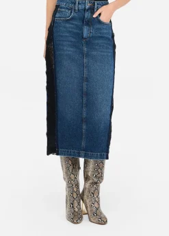 Liu Jo Falda de denim con encaje-Mujer Faldas