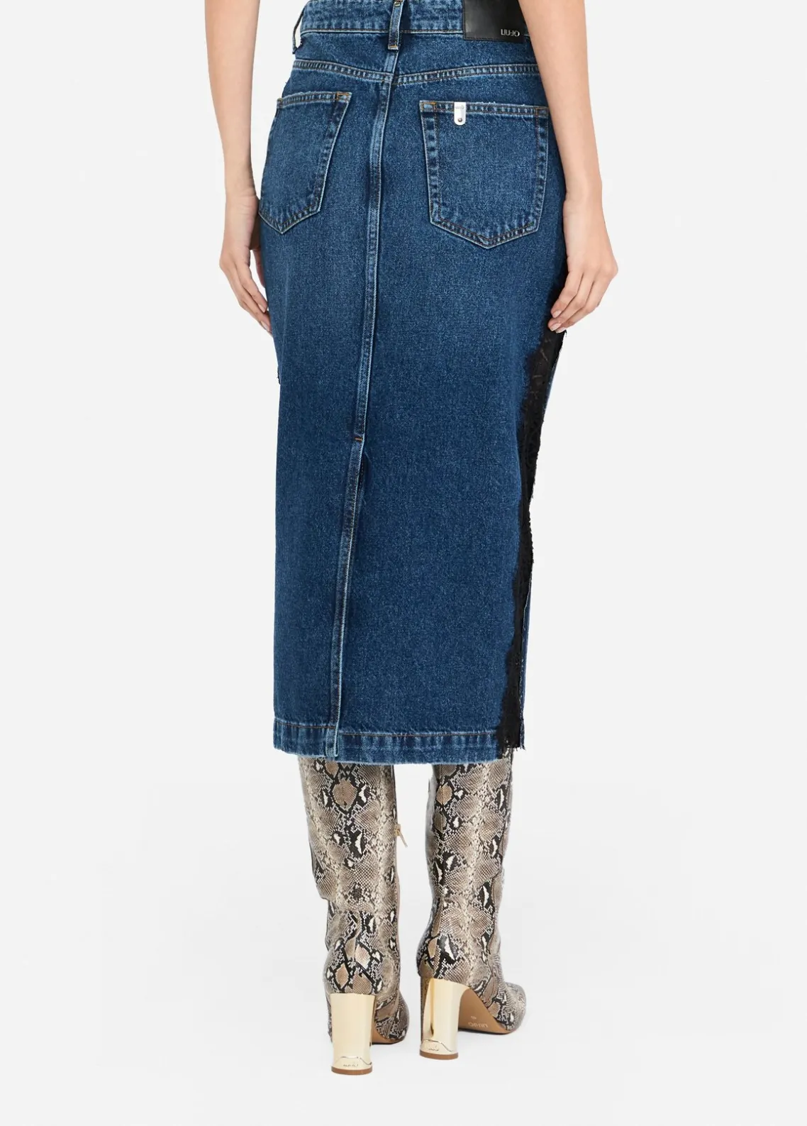 Liu Jo Falda de denim con encaje-Mujer Faldas