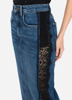 Liu Jo Falda de denim con encaje-Mujer Faldas