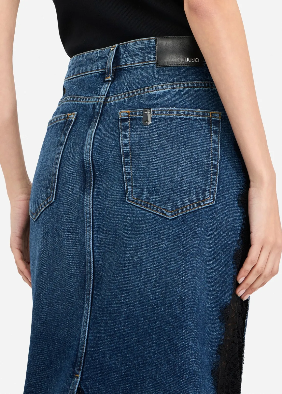 Liu Jo Falda de denim con encaje-Mujer Faldas